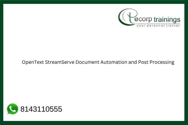 OpenText StreamServe Document Automation and Post Processing Job Support